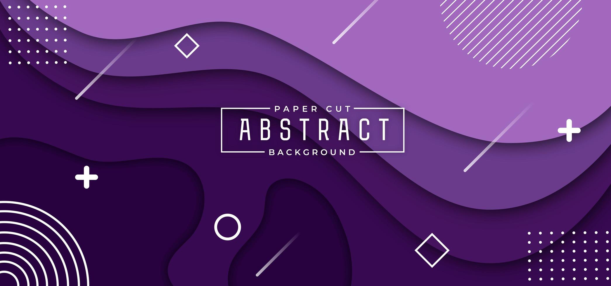 Purple Gradient Overlapping Shape Horizontal Banner vector