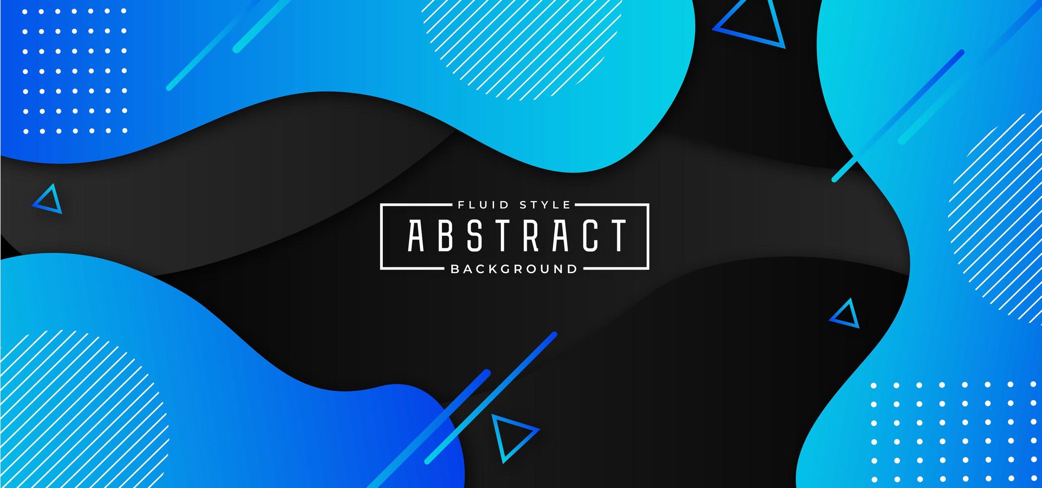 Blue and Black Fluid Shape Horizontal Banner vector