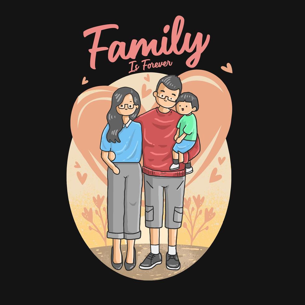 familia es para siempre diseño de carteles vector