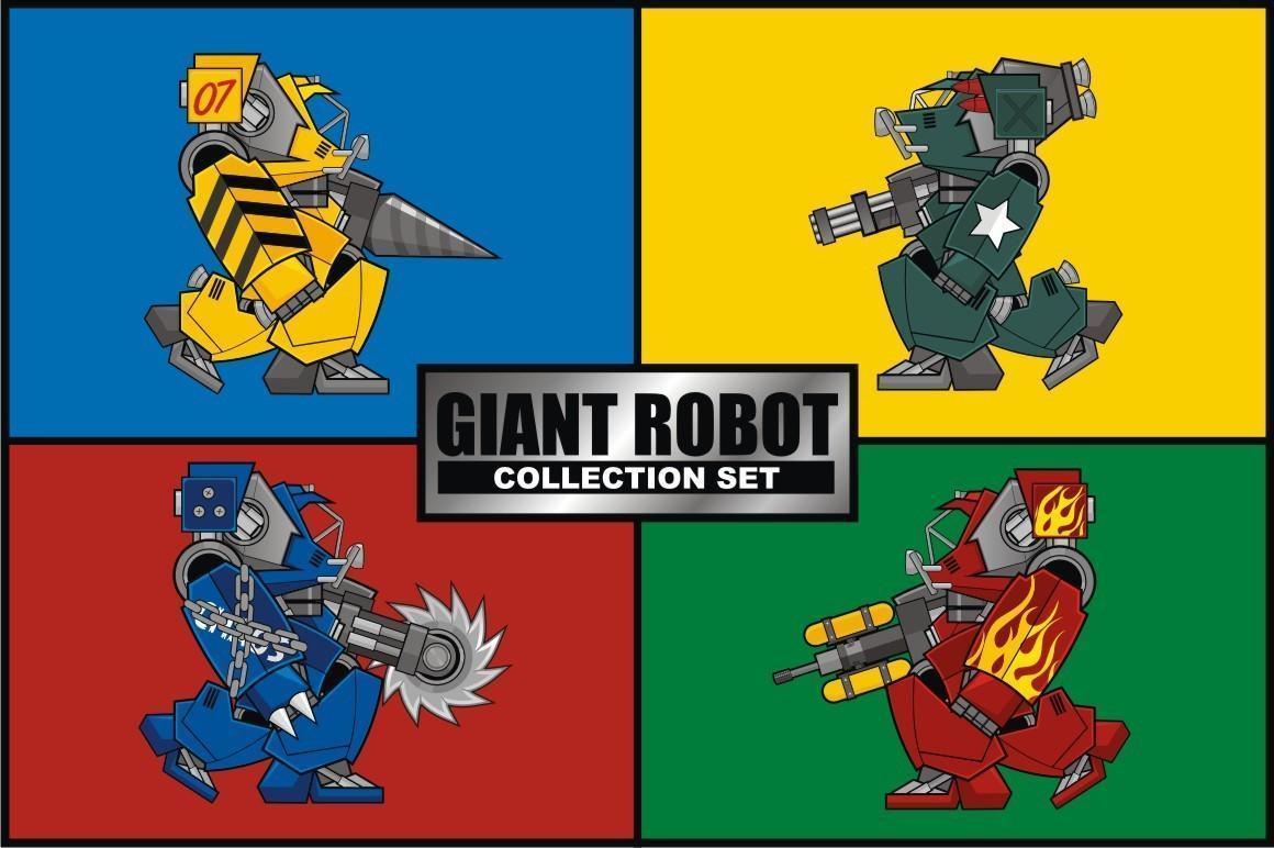 conjunto de colección robot gigante vector