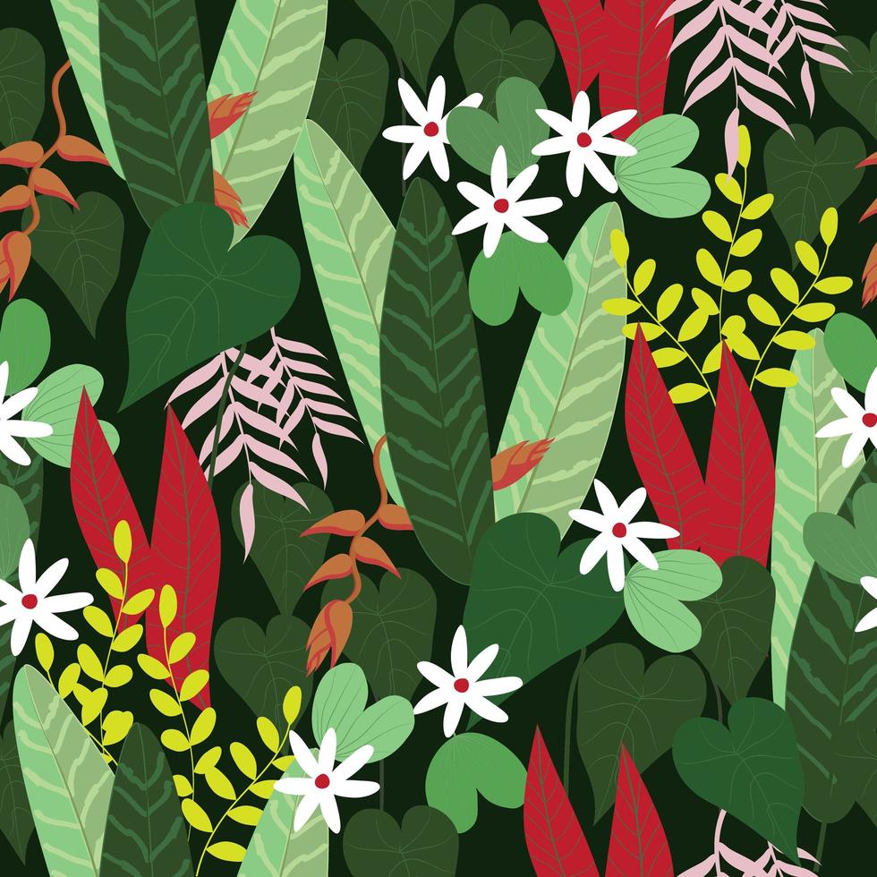 Tropical Flowers Pattern vector
