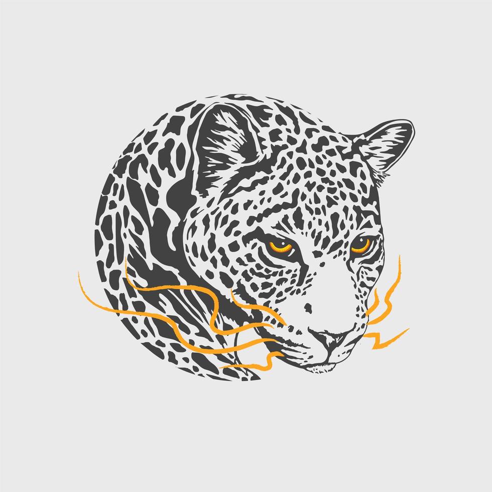 mascota de leopardo de calor vector