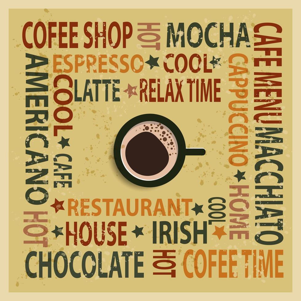 Vintage Coffee Typography Background vector