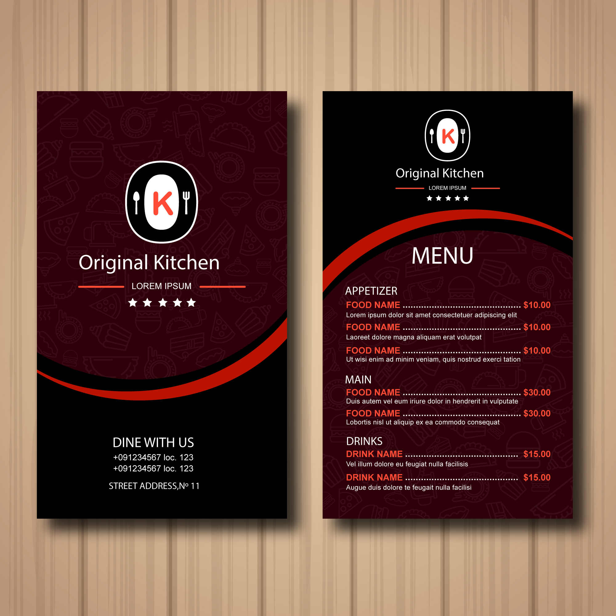 Red Restaurant Menu Vector Art At Vecteezy