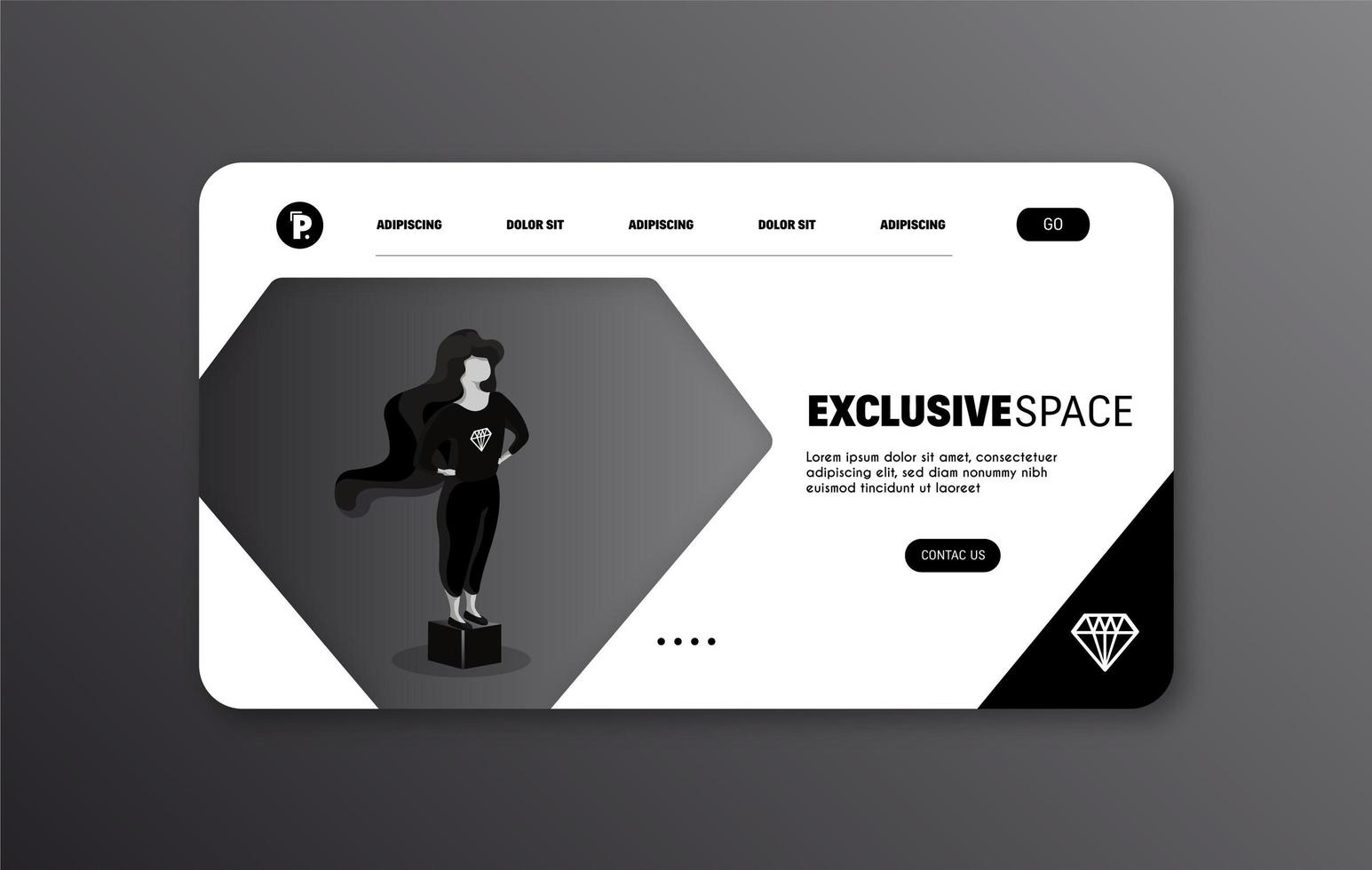 Black Exclusive Web Page vector