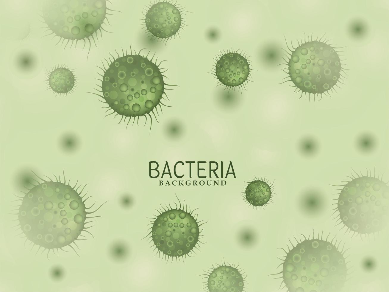 Modern bacteria germs in green background vector