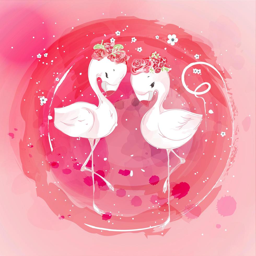 Flamingo Flower Crown vector