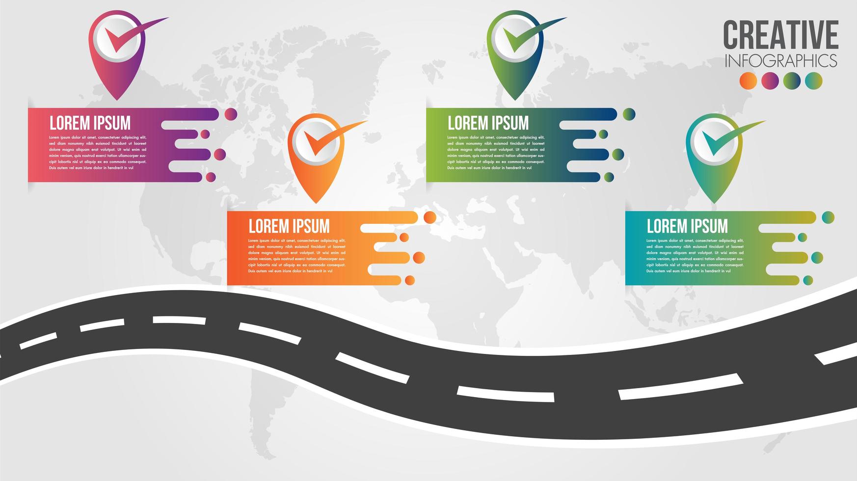 Business Infographic Roadmap timeline design template   vector