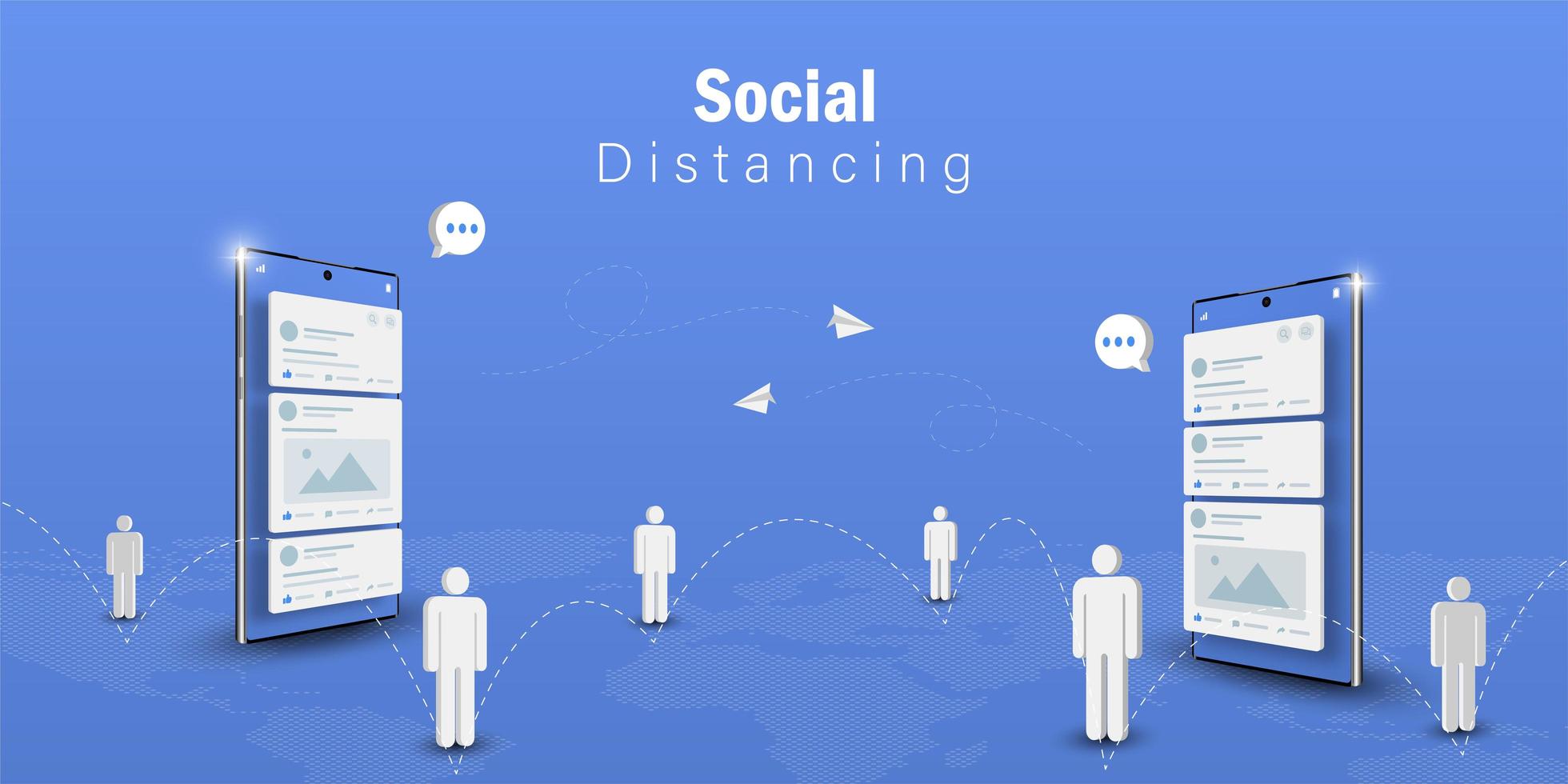 Social Distancing Communication Concept vector