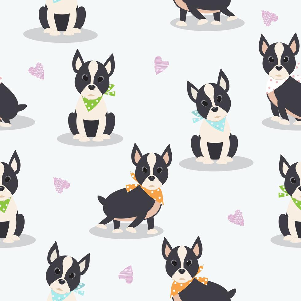 Seamless Boston Terrier Pattern vector