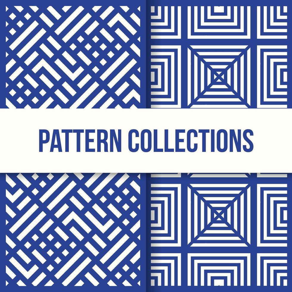 Seamless Square Box Illusion Pattern Collection vector