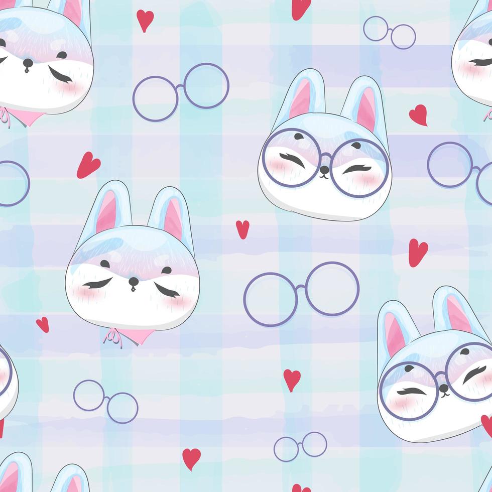 Rabbit Pattern Watercolor vector