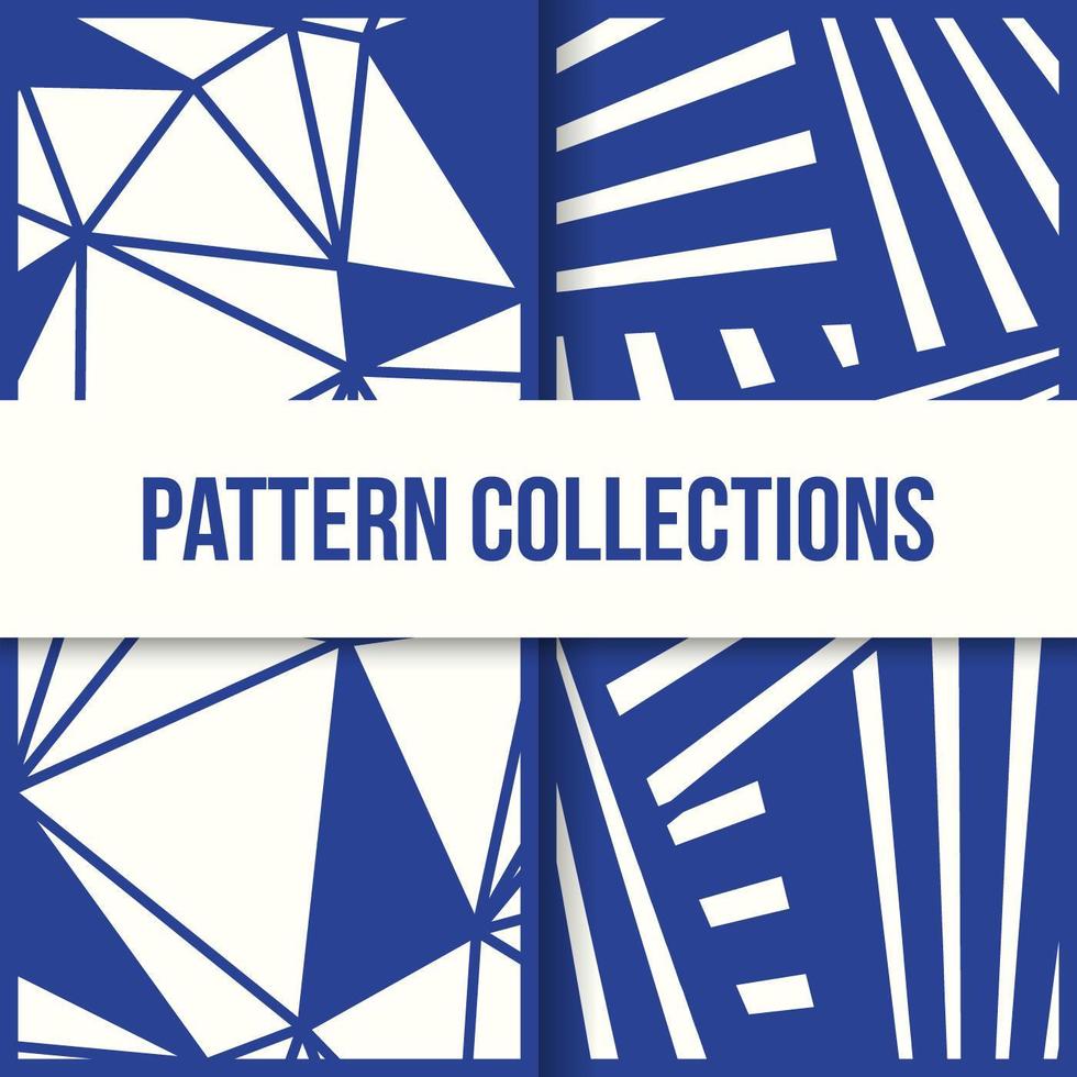 Set of Two Abstract Patterns in Flat Design vector