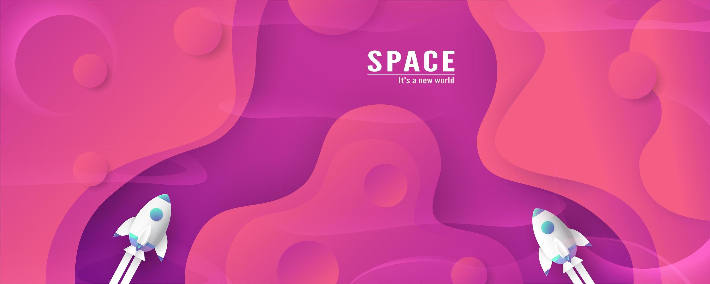 Rocket is flying in Abstract gradient background  vector