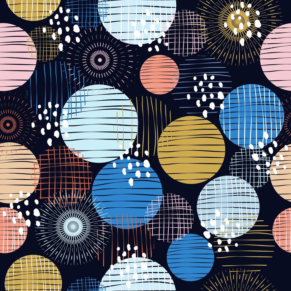 Abstract Colorful Circles Pattern vector
