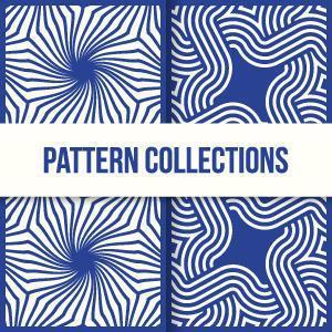 Wave 3d Illusion Pattern Design Set vector