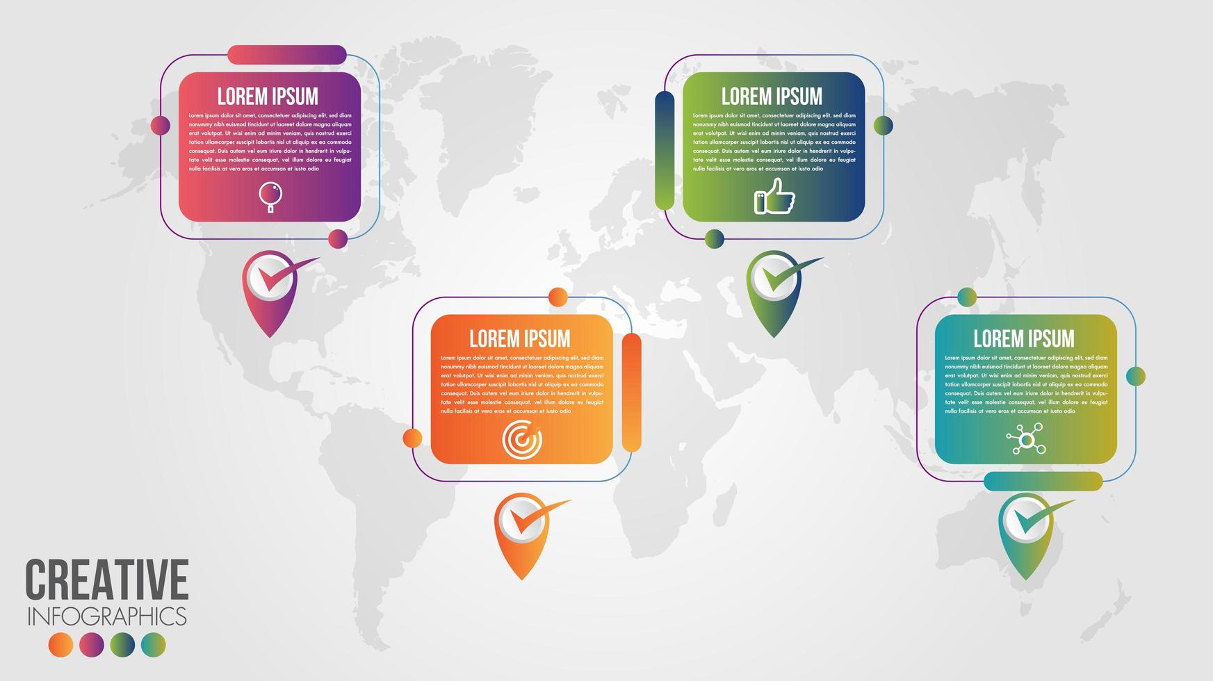 Business Infographic  Global Map timeline design template  vector