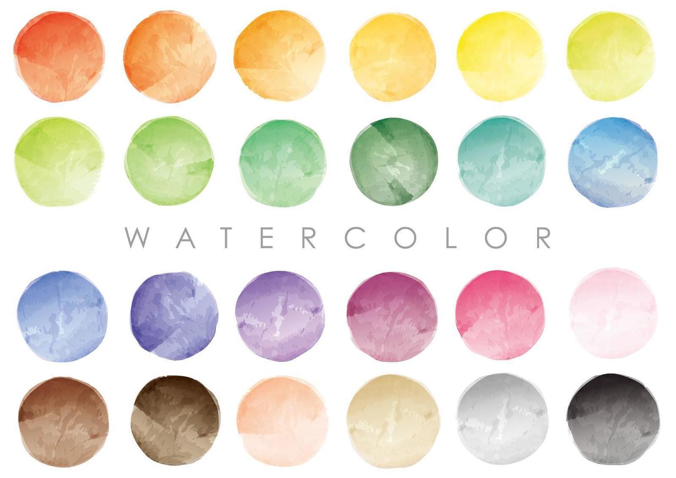 Colorful Round Watercolor Backgrounds Isolated On A White Background. vector