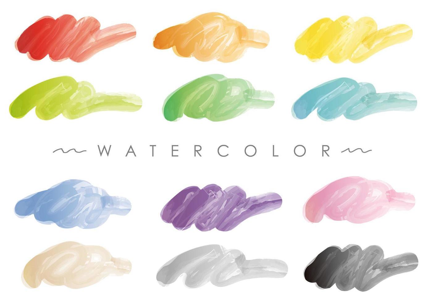 Watercolor Abstract Background Set Isolated On A White Background. vector