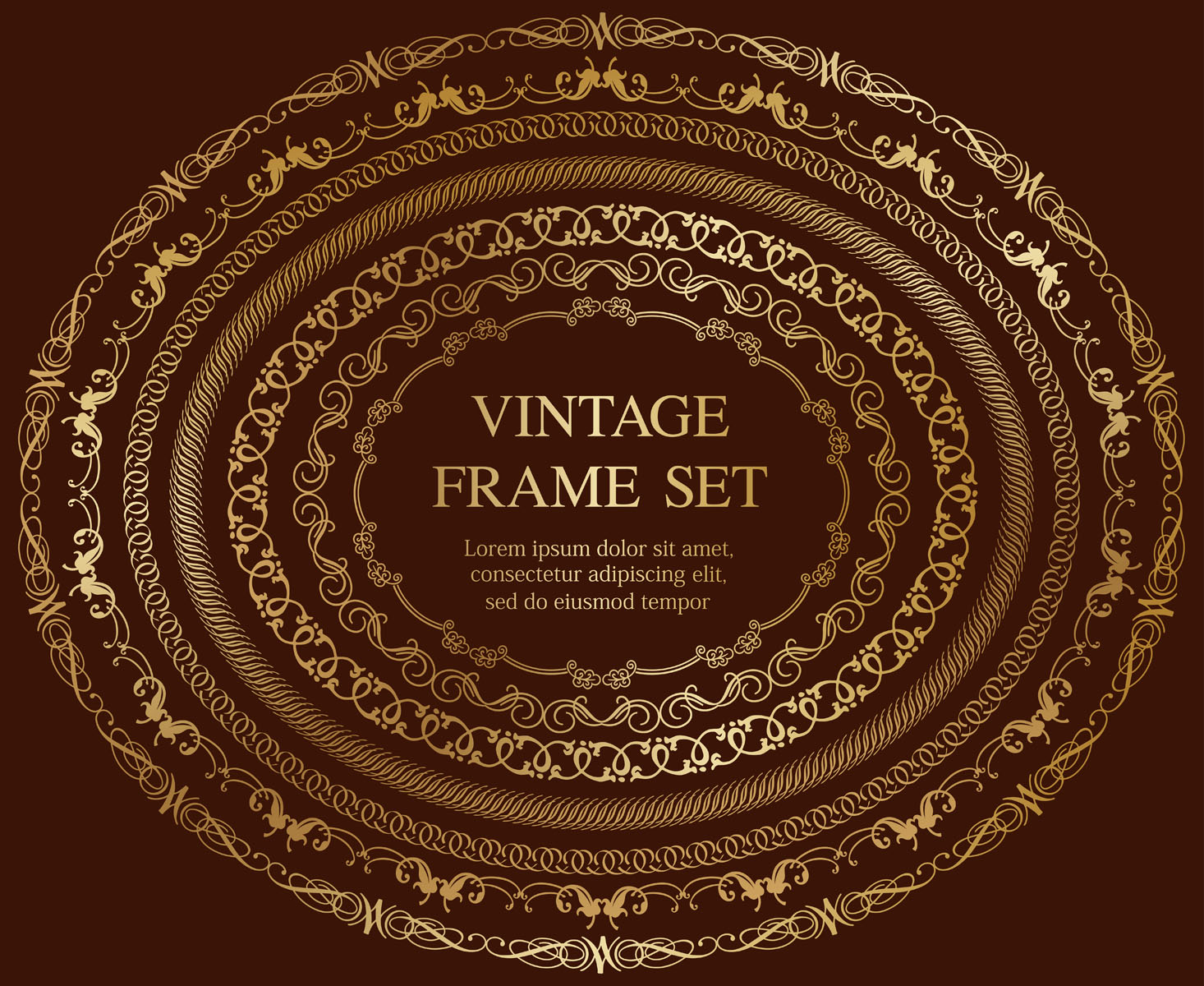 Vintage Oval Frames Design