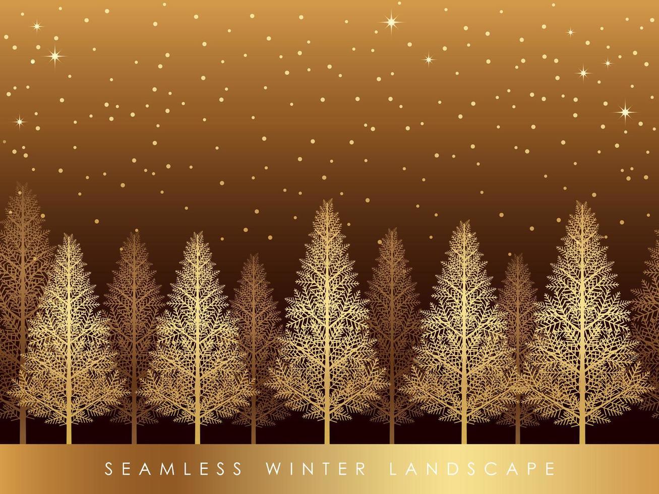 Seamless Snowy Forest Landscape With Text Space.  vector