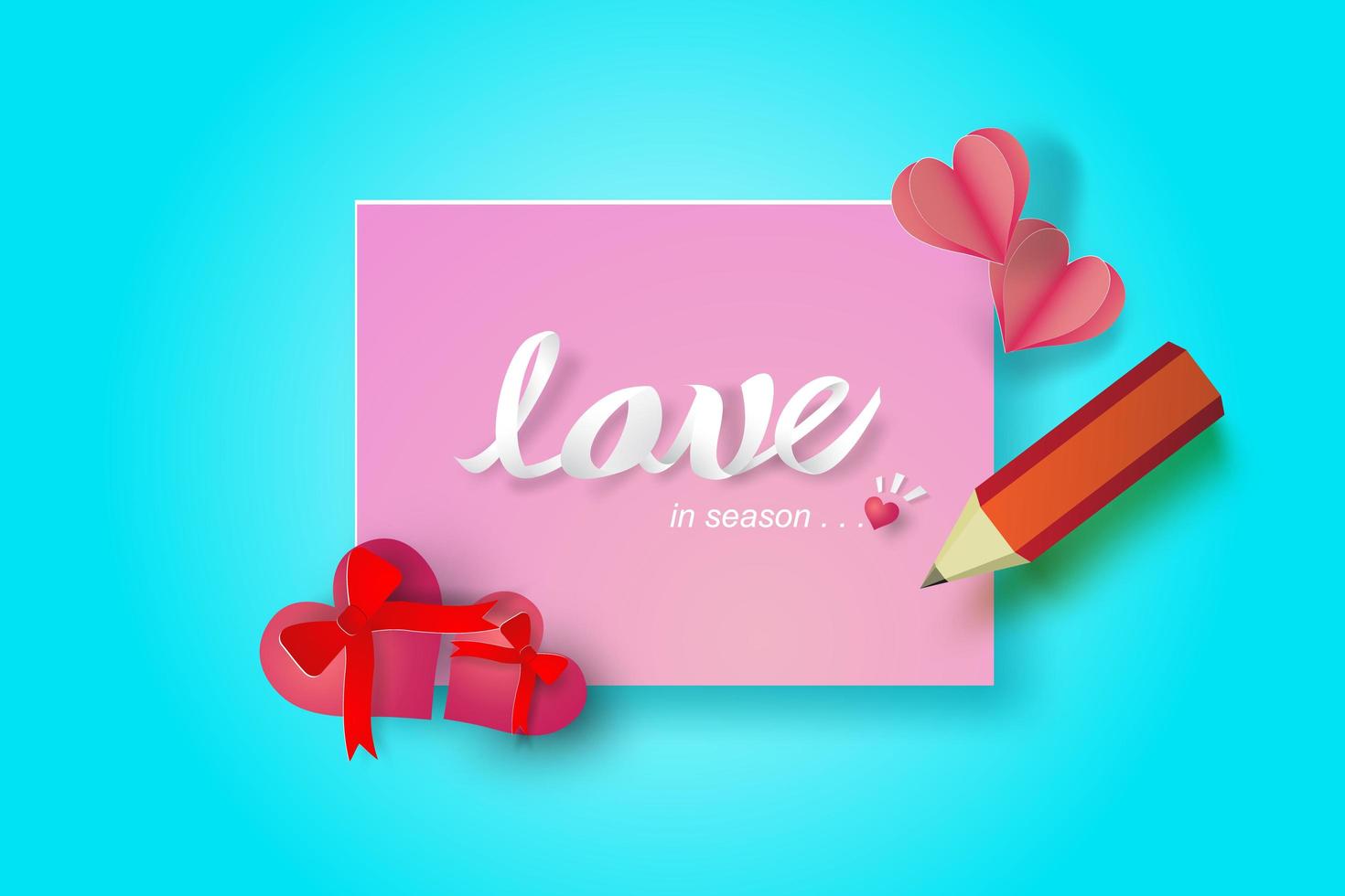 Valentine's Day Paper Love Note Design  vector