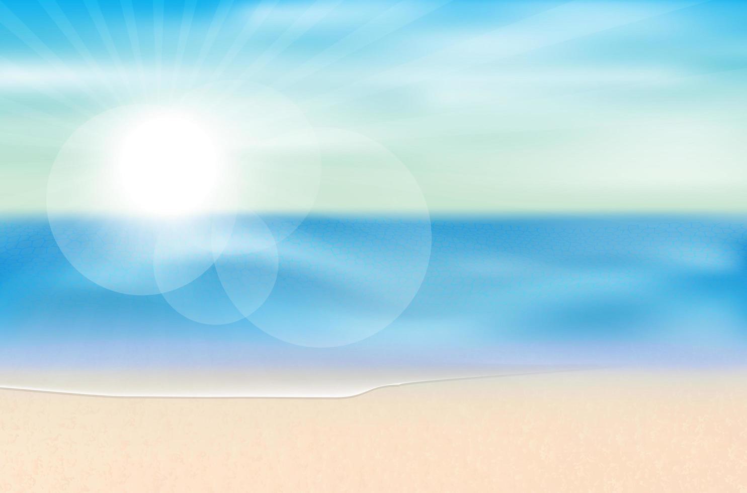 Sea View Summer Beach Sun Background  vector