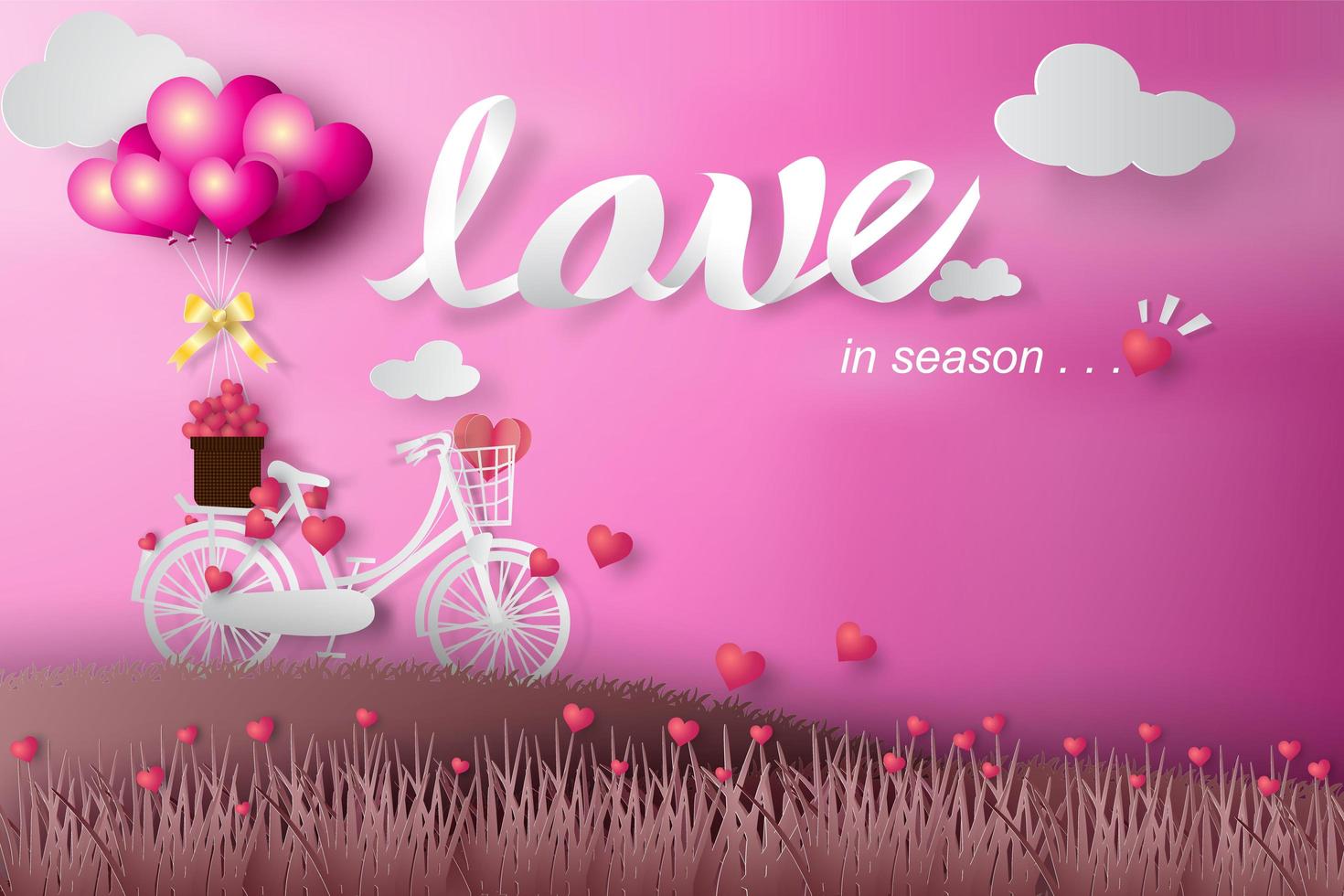 Paper Valentine's Day Love Design  vector