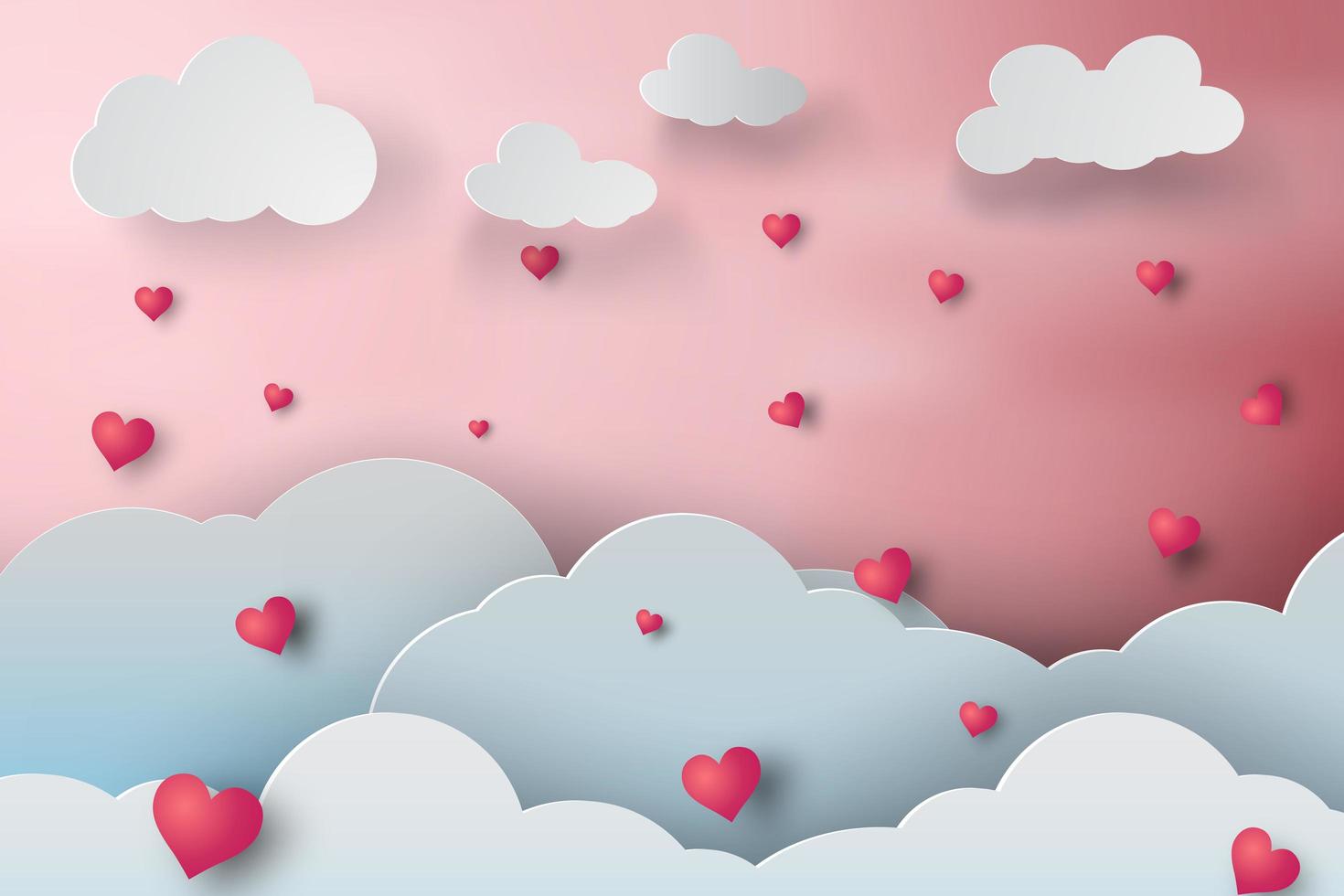 Paper Art Valentine Day Design  vector