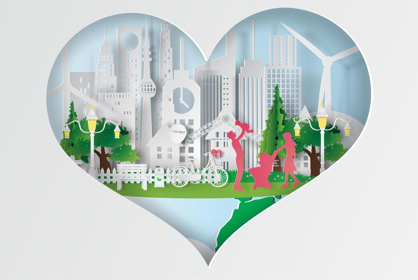 World Environment Paper Art Design  vector