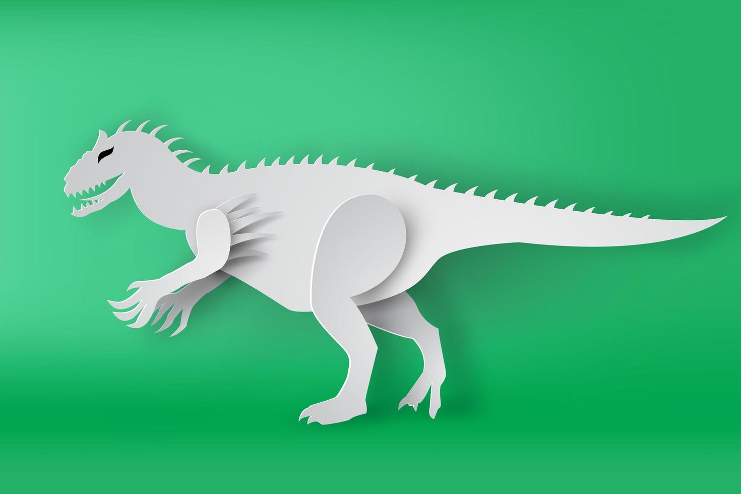 Rex dinosaur on green background vector