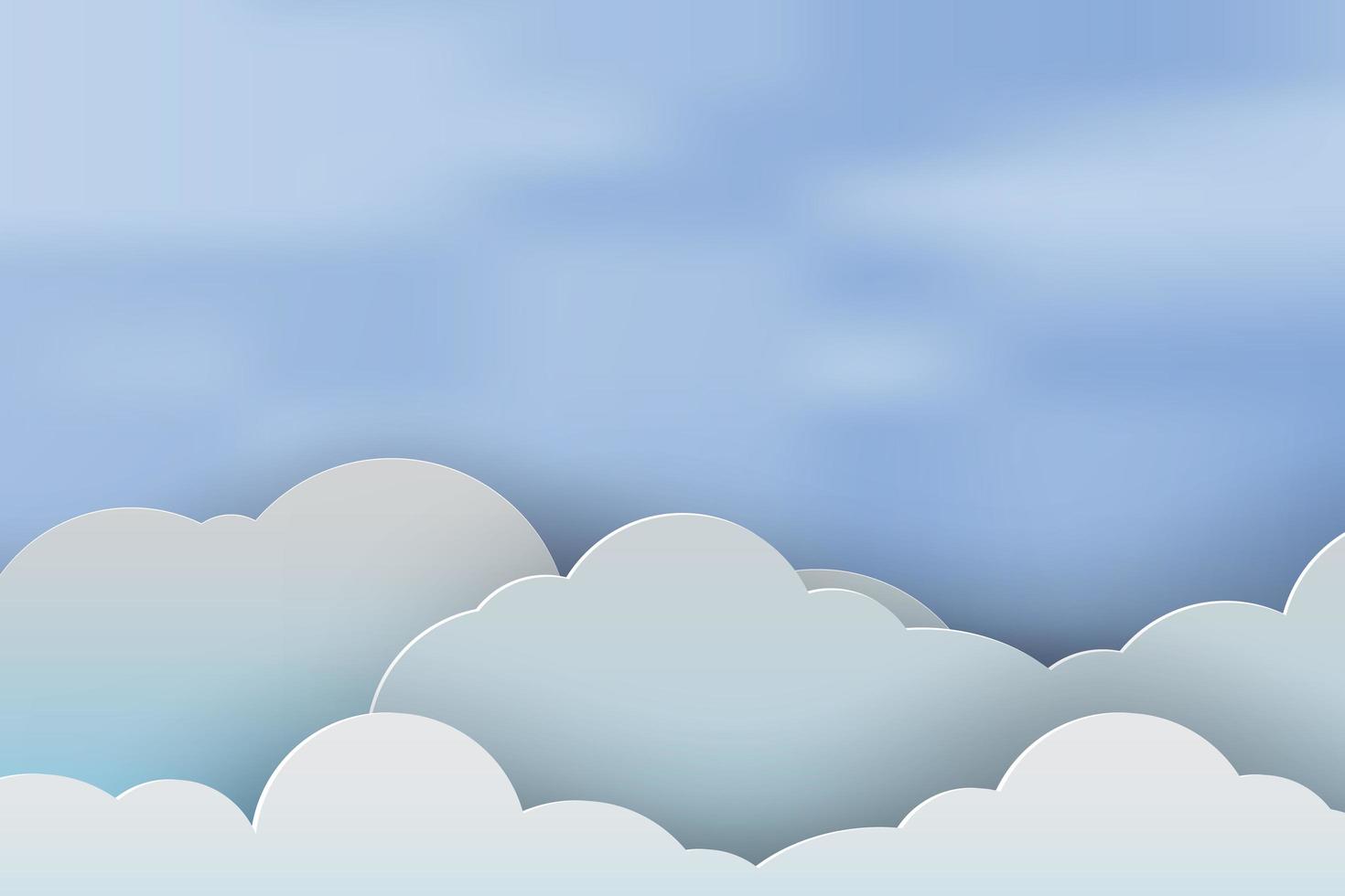 Paper Art Cloudscape Design  vector