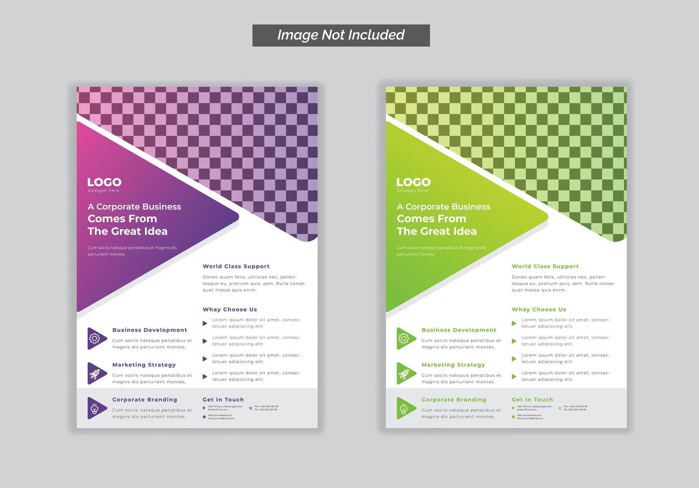 Flyer for business template set vector