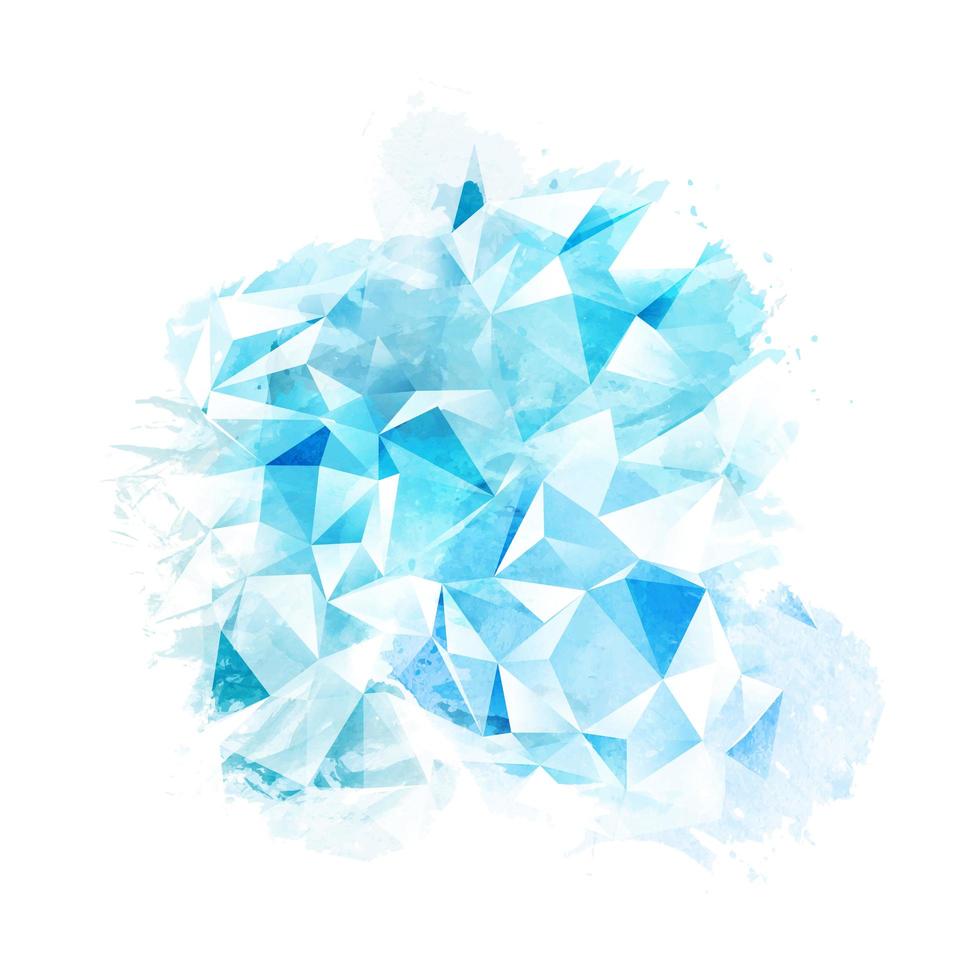 Abstract watercolour texture with low poly overlay effect vector