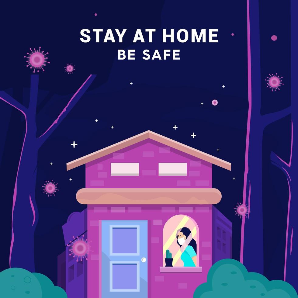 ''Stay Home and Be Safe'' from Corona Virus vector