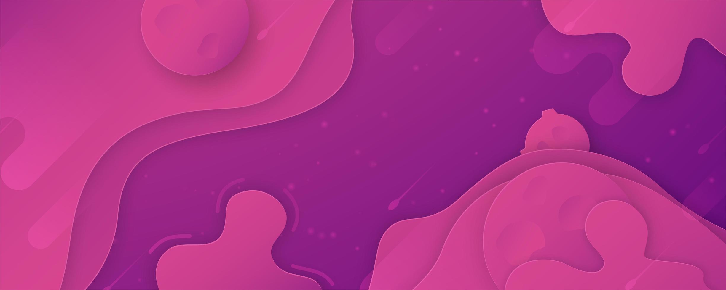 Layered Purple and Pink Fluid Shapes Banner  vector