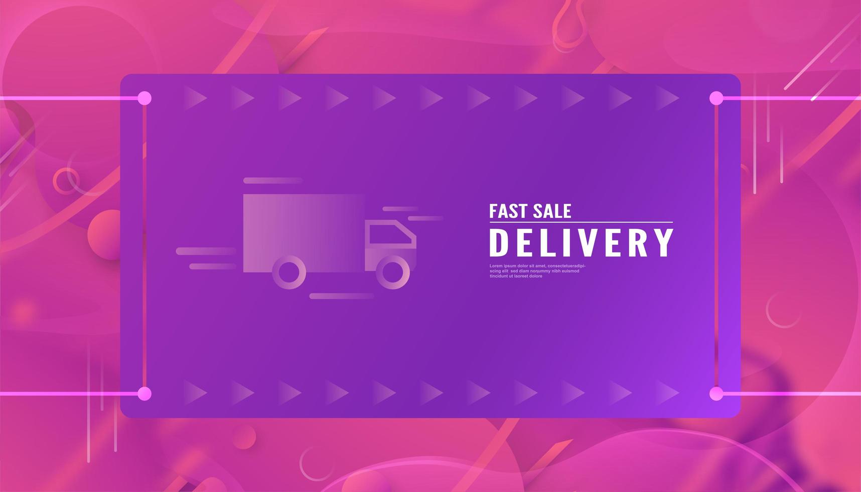 Pink Purple Gradient Delivery Template  vector