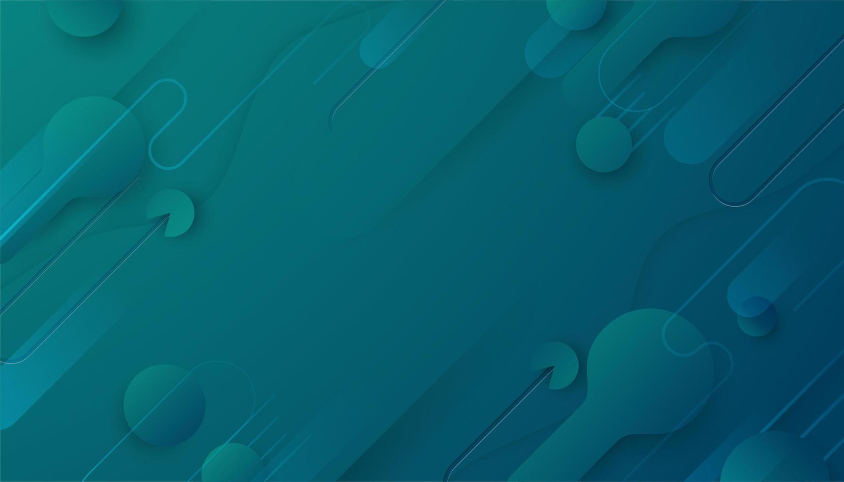 Fondo de formas geométricas fluidas abstractas azul verde. vector