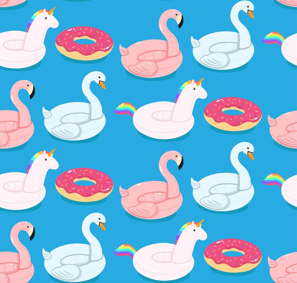 Seamless pattern of pool floats vector
