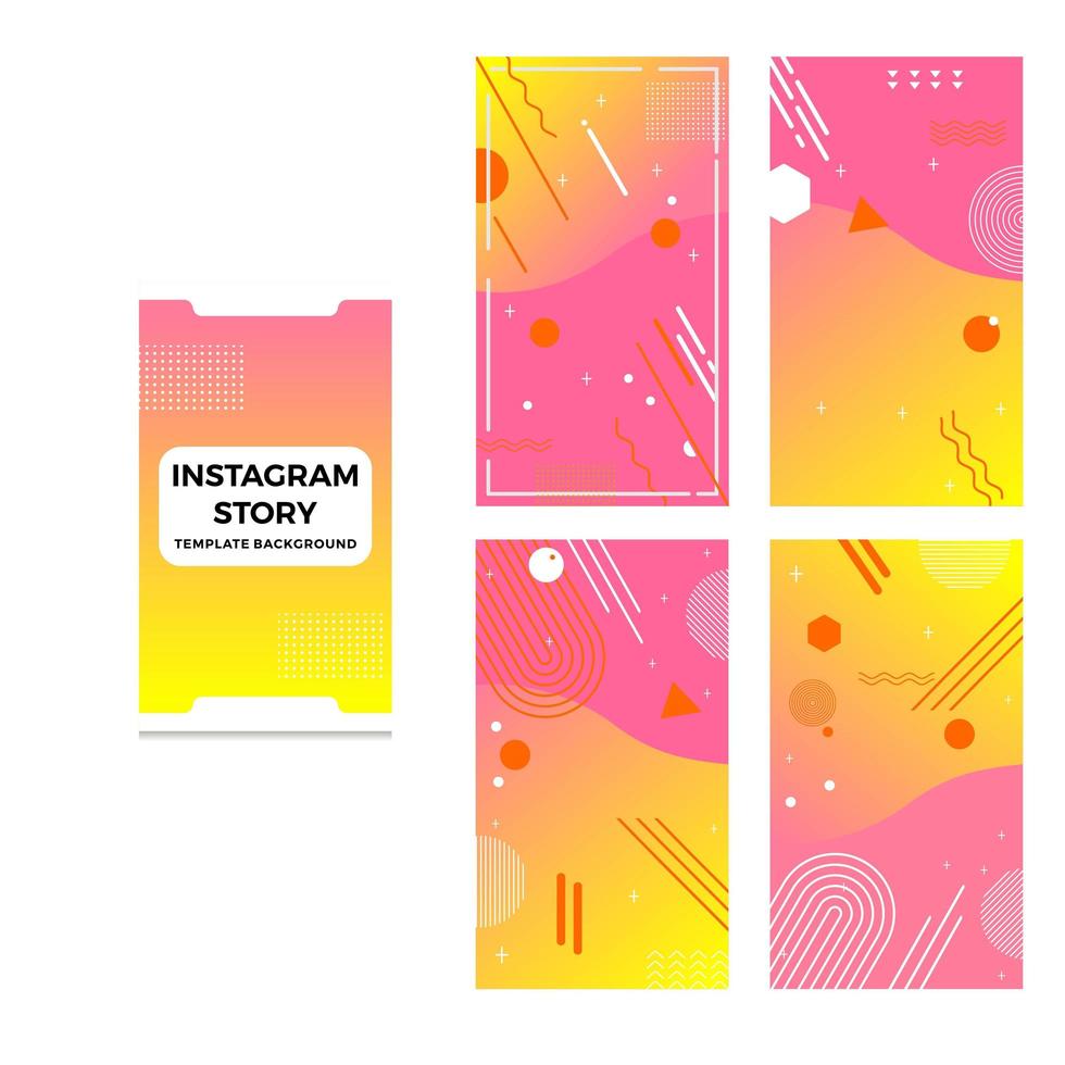 Colorful Social Media Story Backgrounds vector