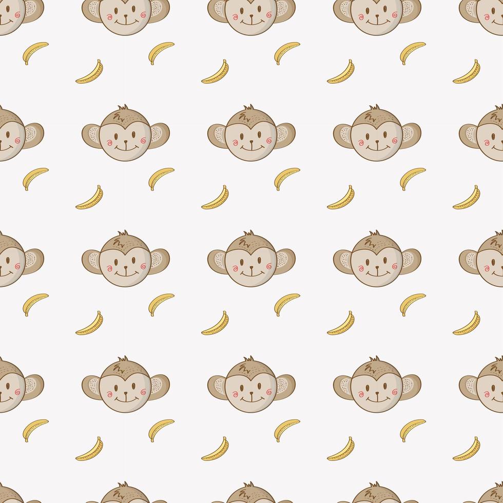 Kids Baby Seamless Monkey Pattern  vector
