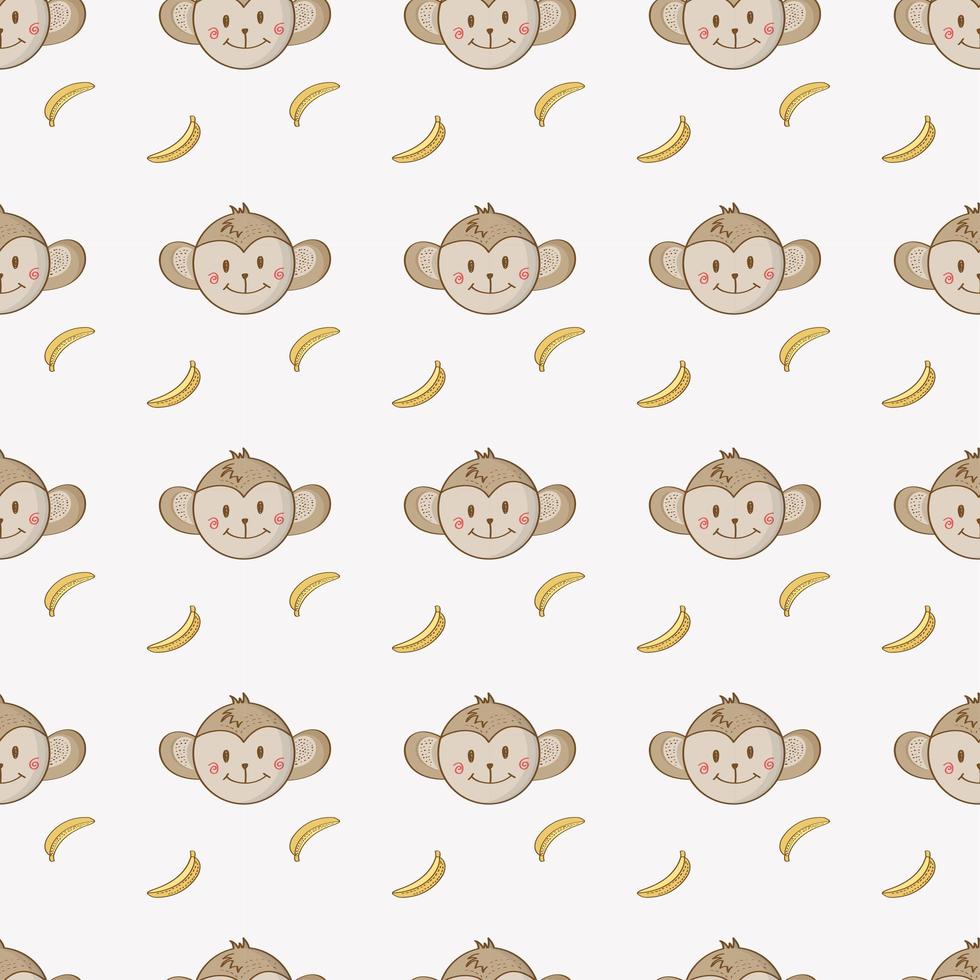 Kids Baby Seamless Monkey Pattern  vector