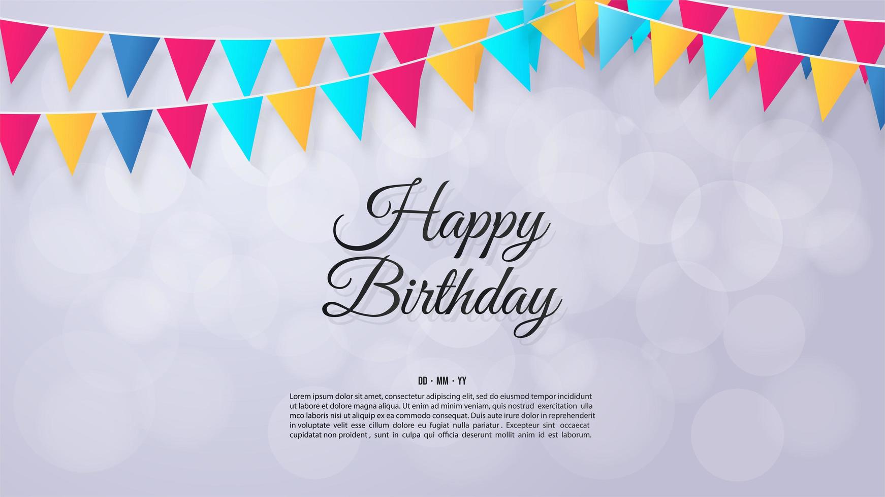 Flag Banner Happy birthday background 1072401 Vector Art at Vecteezy