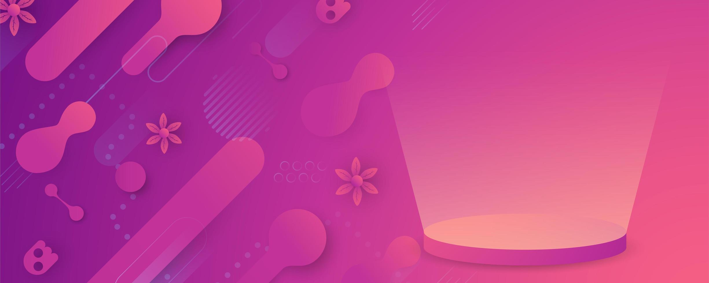 Banner de forma abstracta rosa fluido vector