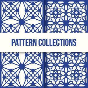 Star Shaped Flowers Seamless Pattern vector
