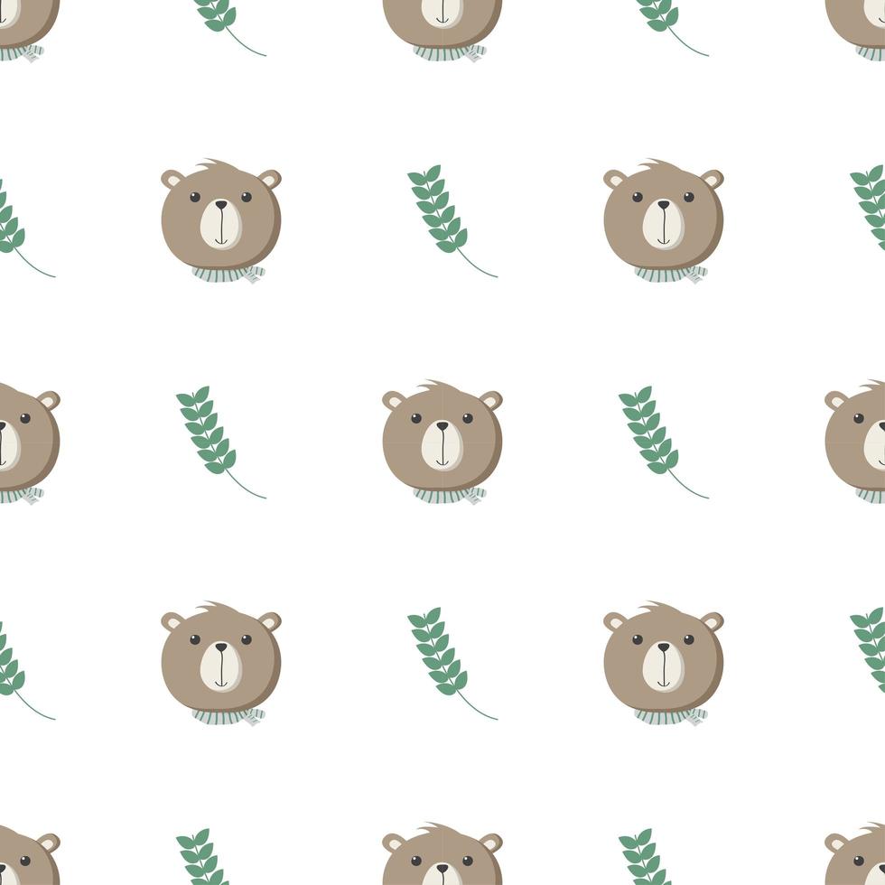 Seamless Pattern with Cute Bear  vector