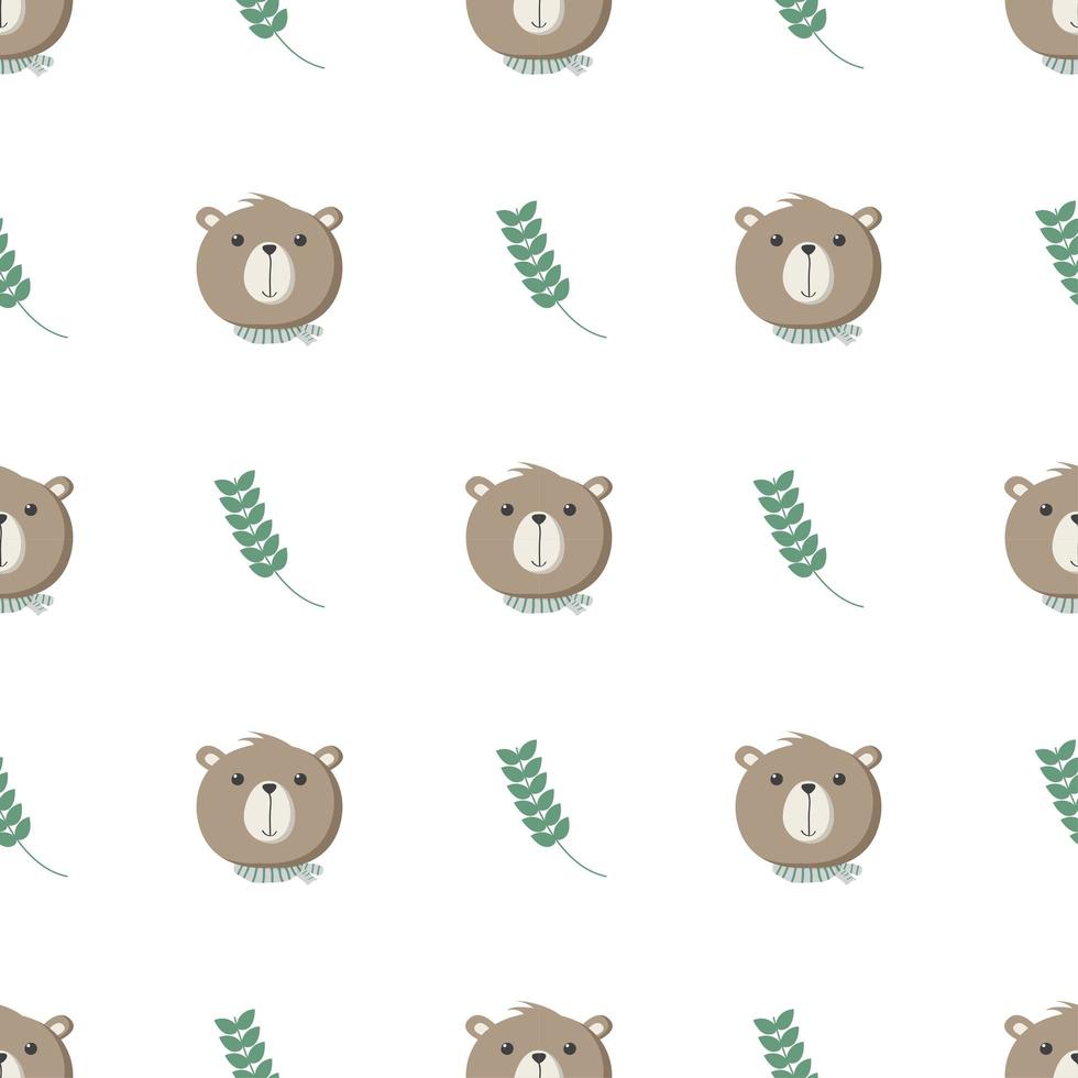 Seamless Pattern with Cute Bear  vector