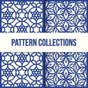 Blue Flower Star Patterns vector