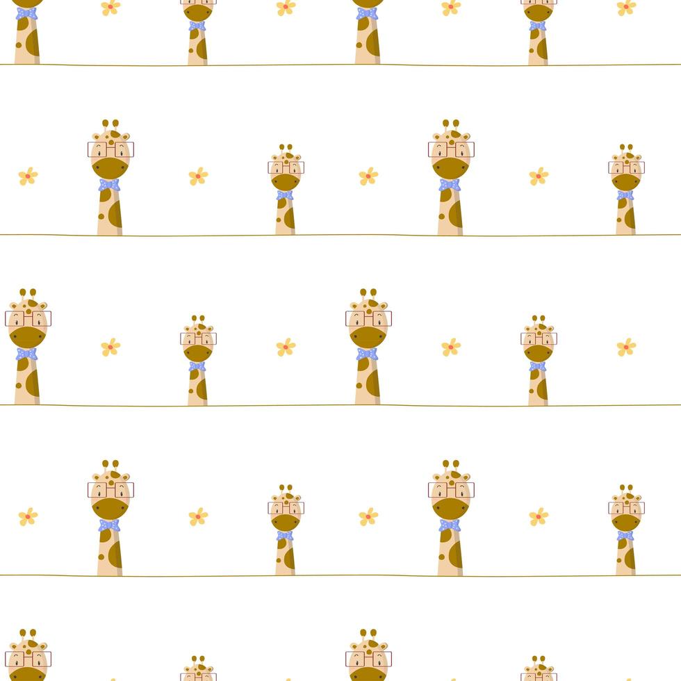 Seamless Pattern with Cute Giraffe vector