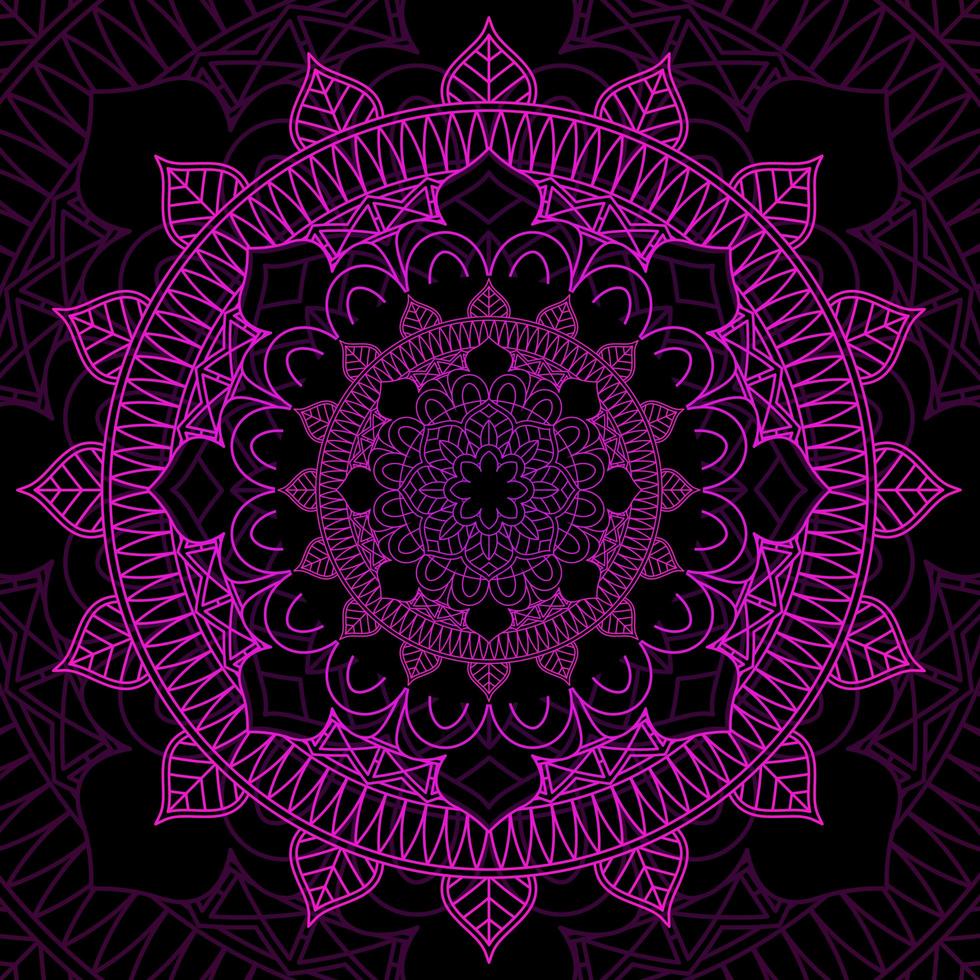 Fondo de diseño de mandala rosa y negro vector